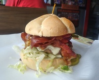 Bacon Cheesburger at Kristy's Whistle Stop in Enola, PA.